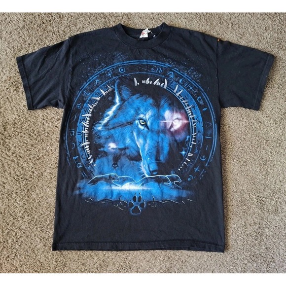 Alstyle Apparel & Activewear Other - Vintage Wolf Graphic T-Shirt Mens Medium Black Alstyle Apparel Mystic Circle